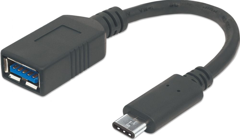 Manhattan USB-C Kabel C-stekker - A-Buchse 12cm USB 3.1 Gen1