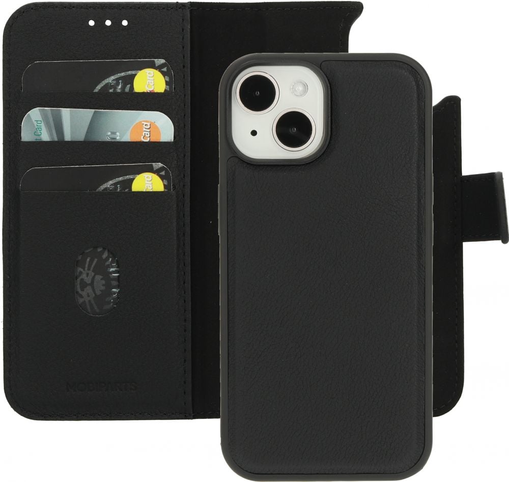 Mobiparts Leather 2 in 1 Wallet Case Apple iPhone 15 Black (iPhone 15) Zwart