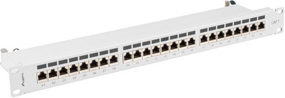 Lanberg Patchpanel 24-Port 1U 19" Cat. 7 FTP afgeschermd grijs