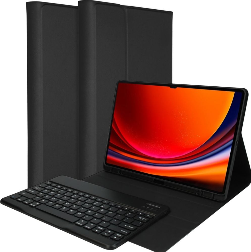 Accezz QWERTY Bluetooth Keyboard Bookcase Samsung Galaxy Tab S9 Plus 12.4 inch