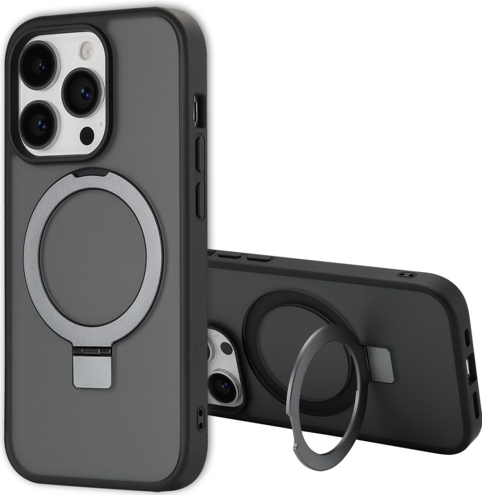 Accezz Ring Stand Backcover met MagSafe iPhone 14 Pro - Zwart
