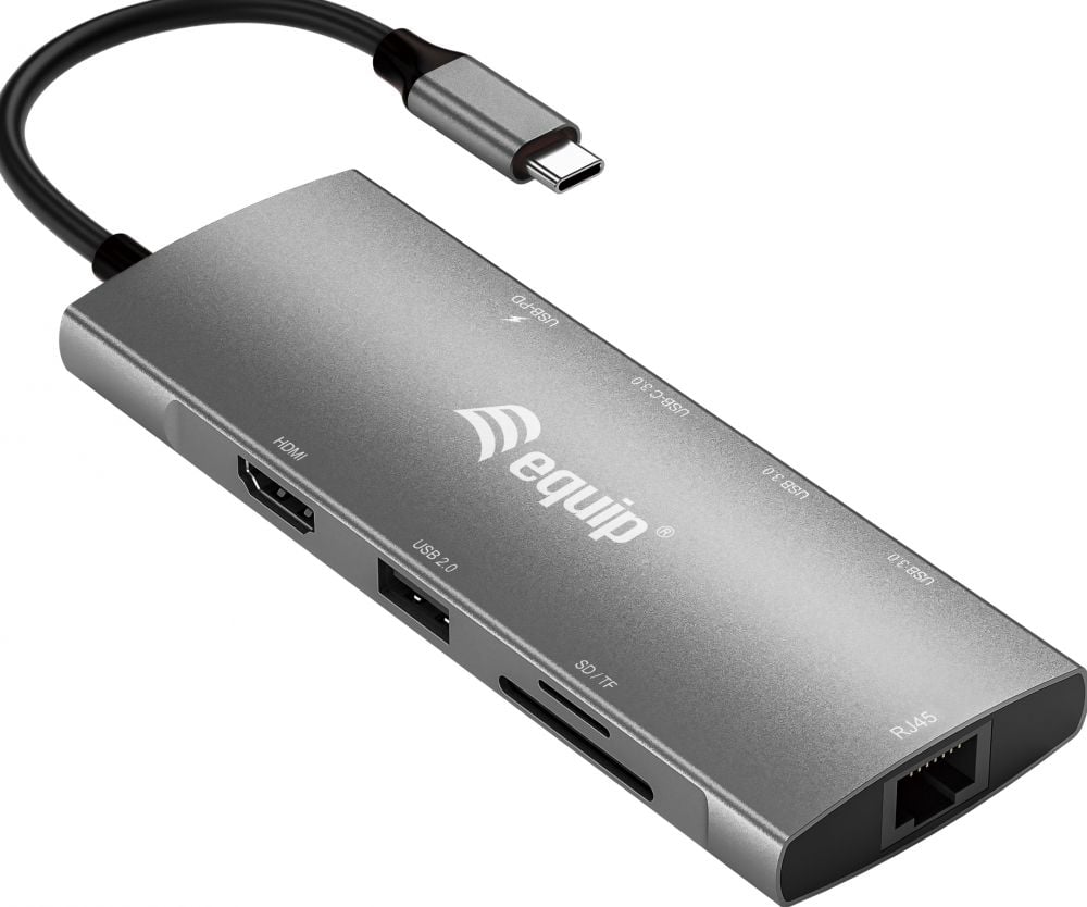 EQUIP 133490 - USB-C 9-in-1 Multifunctionele Adapter