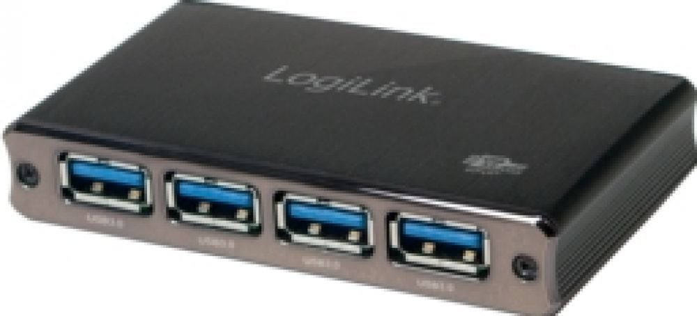 LogiLink USB 3.0 HUB 4-port, Aluminium met Ãberstromschutz