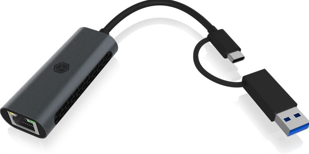 Adapter IcyBox USB3.2 Gen1 Type-A, Type-C 2.5GB Ethernet LAN retail