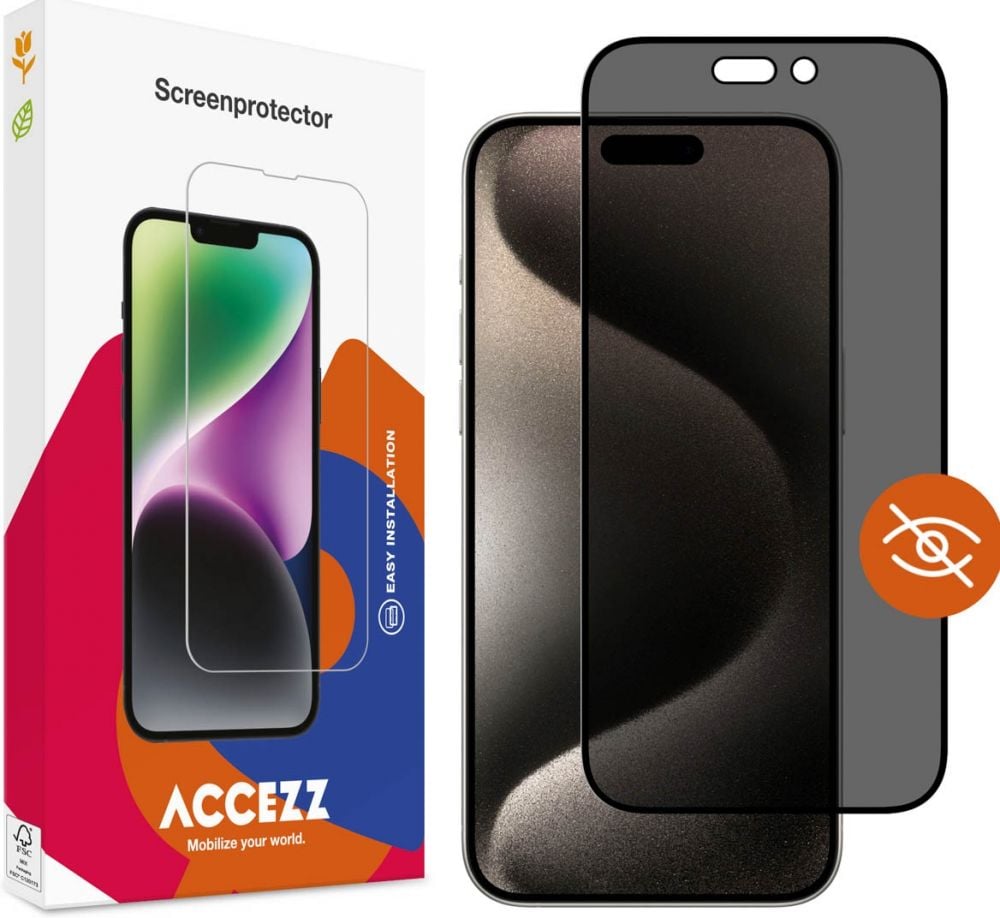 ACCEZZ Accezz Gehard Glas Privacy Screenprotector iPhone 15 Pro