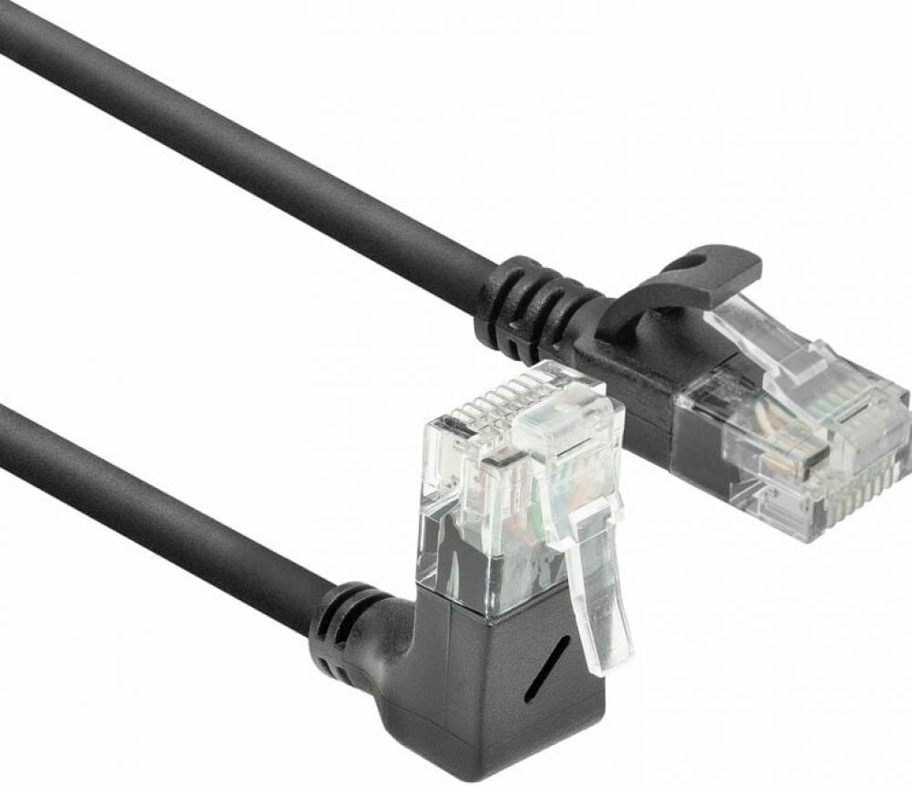 CAT6A U/UTP SLIM U-ANG BK 1.0M. 1 stk
