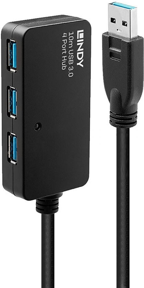 LINDY 10m USB 3.0 Active Extension Pro 4 Port Hub