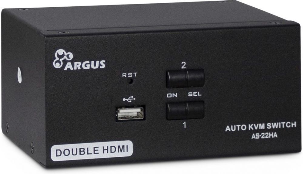 Inter-Tech KVM Switch KVM AS-22HA Metall