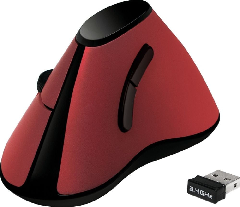 Logilink muis Ergonomisch Vertical 5 toetsen 1000dpi rot