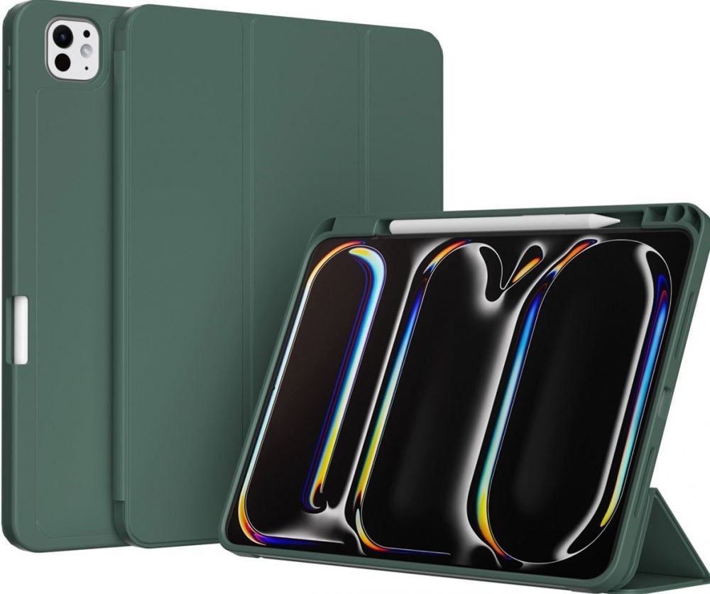 ACCEZZ Accezz Smart Silicone Bookcase iPad Pro 11 (2024) M4 - Donkergroen