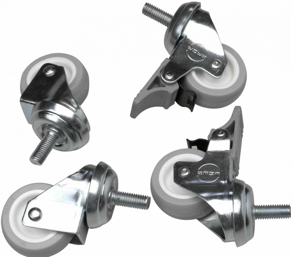 Equip EZW-2 4xRäder voor Serverschränke 60mm zilver