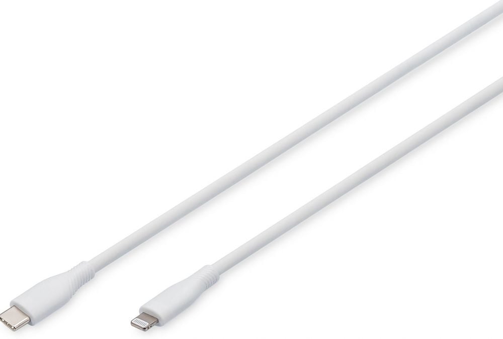 DIGITUS USB 2.0 aansluitkabel Type C-Lightning Silicon 1m W