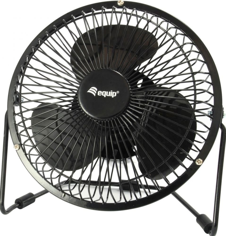 equip tafelventilator USB, zwart, 15cm diameter