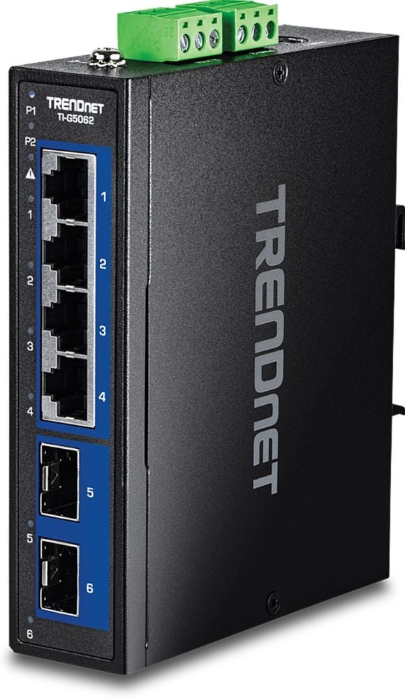 Trendnet 6-Port Industrial 2.5G DIN-Rail Switch with 10G SFP+ Ports - Switch