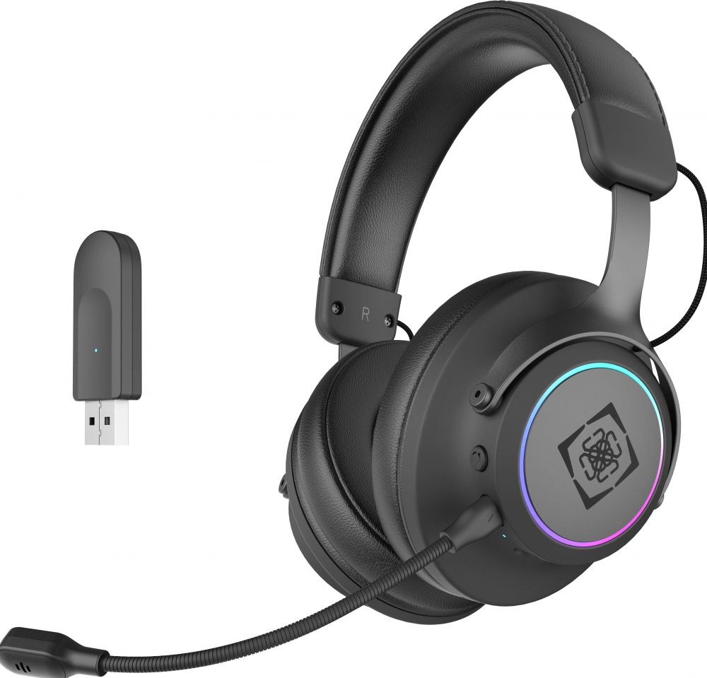 Deltaco Gaming DH440 Draadloze USB-Gamingheadset met 7.1 surround sound en traagschuim, RGB, zwart  Ervaar een concurrentievoordeel met deze