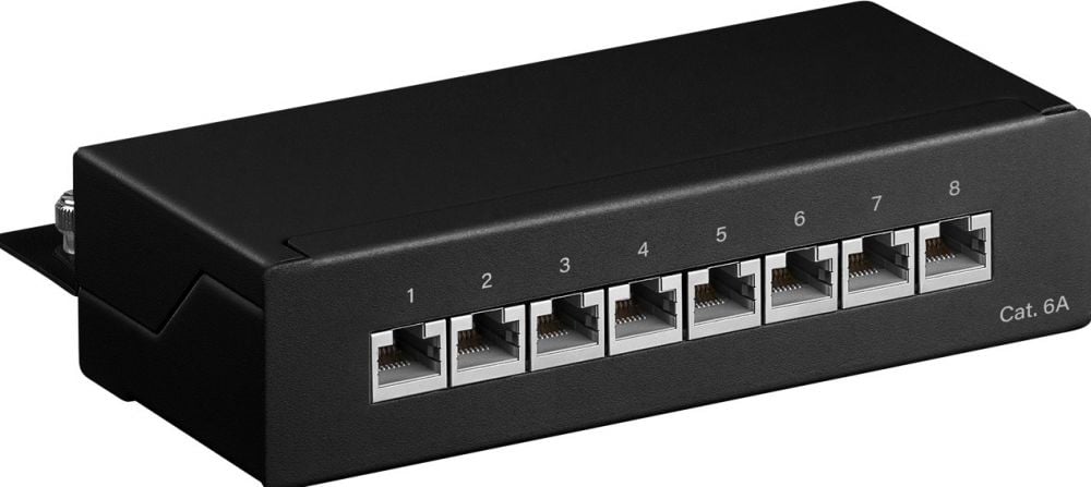 CAT 6a Mini/Desktop Patch Panel, 8 Port