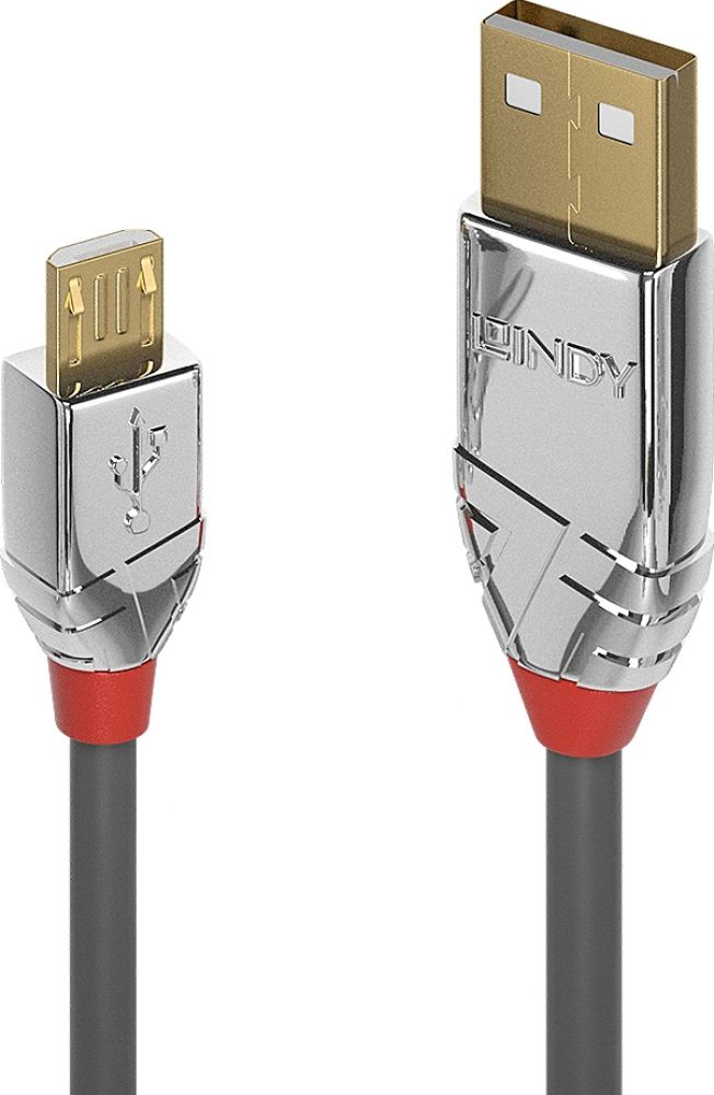 Lindy USB 2.0 Kabel Type A/Micro-B Cromo Line M/M 3m