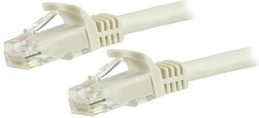 StarTech.com 7.5m CAT6 Ethernet Cable, 10 Gigabit Snagless RJ45 650MHz 100W PoE Patch Cord, CAT 6 10GbE UTP Network Cable wStrain Relief, White, Fluke