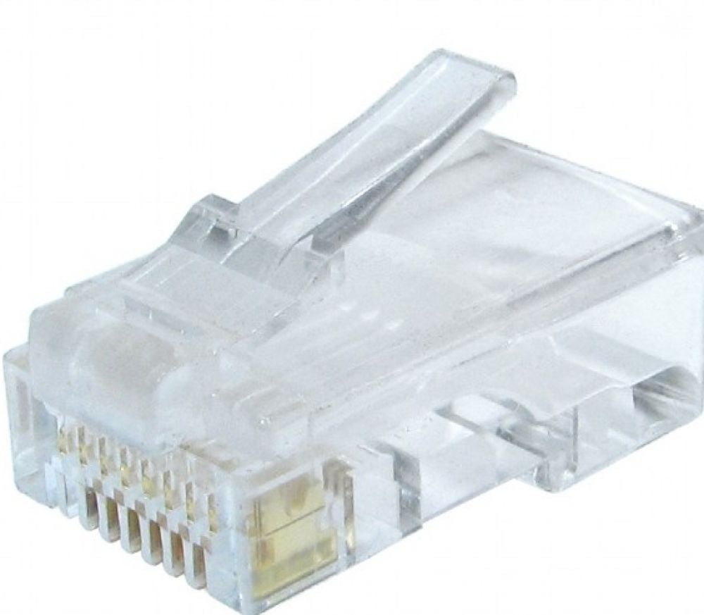 Modular plug 8P8C for solid CAT6 LAN cable 100 pcs per polybag