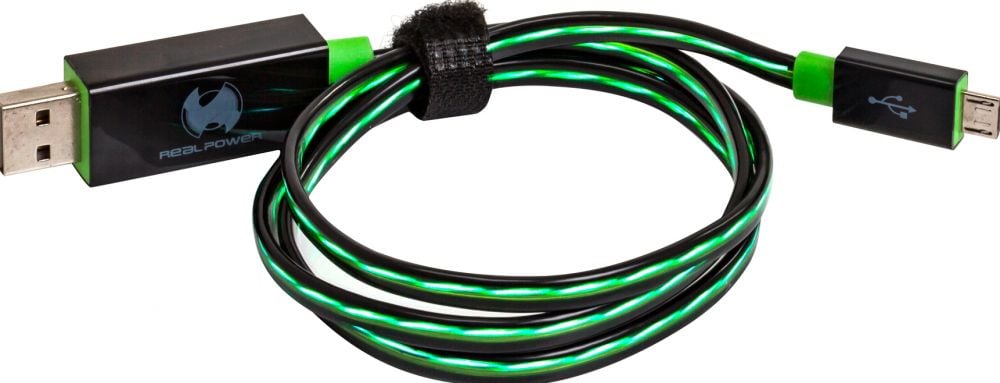 RealPower Floating micro USB Cable green
