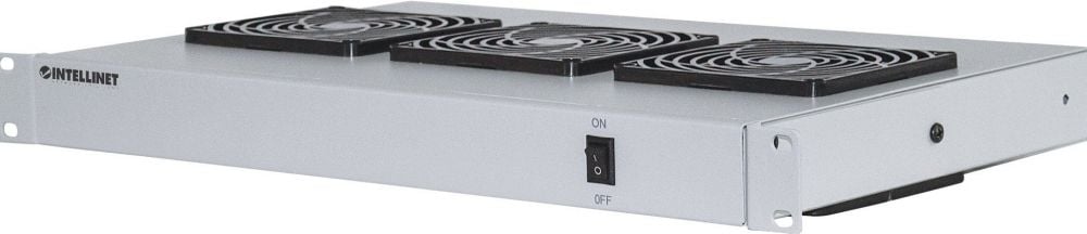 Ventilatorunit, 3 ventilatoren, 19-Inch, 1HE, Grijs