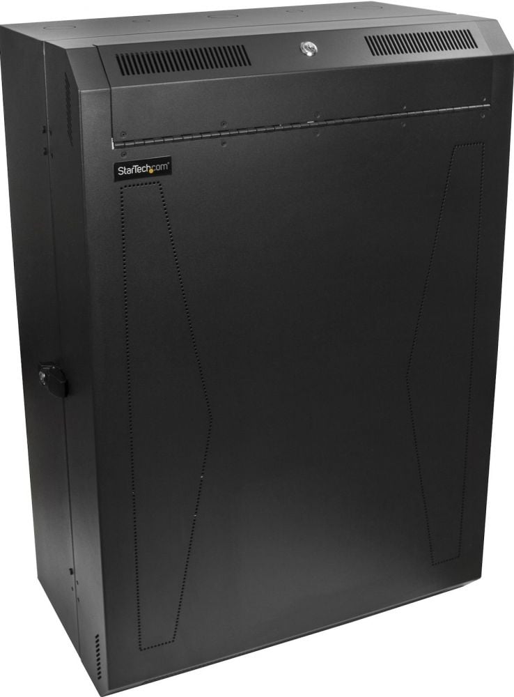 StarTech.com 8U 19" Verticaal Wandmonteerbaar Server Rack Cabinet, Low Profile 38cm (15"), Diepte 76cm (30"), Afsluitbaar Rack met 2U voor Switch
