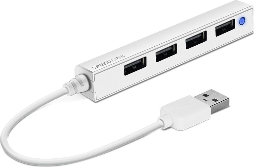 Speedlink USB-HUB SNAPPY SLIM, 4-Port, Passiv, weiß retail