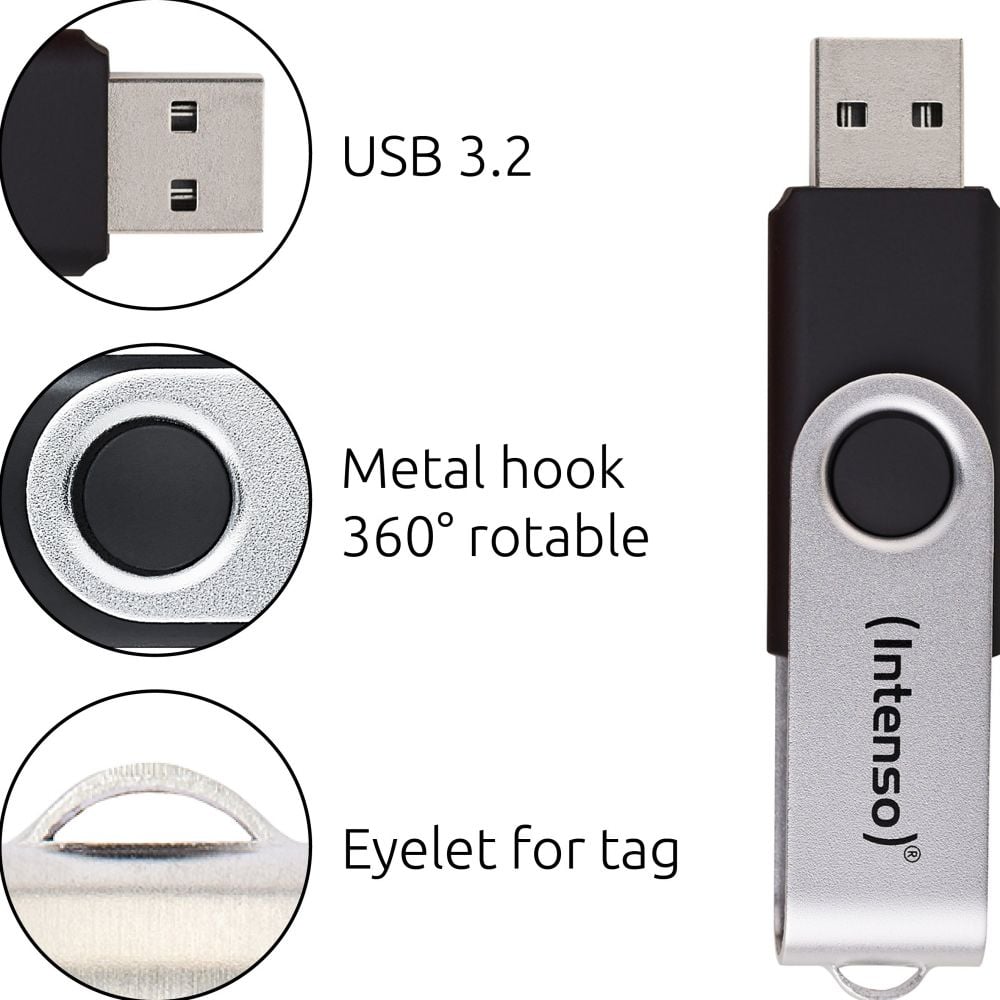 Intenso USB Stick Office Line 64GB USB 3.2 GEN 1X1 silber