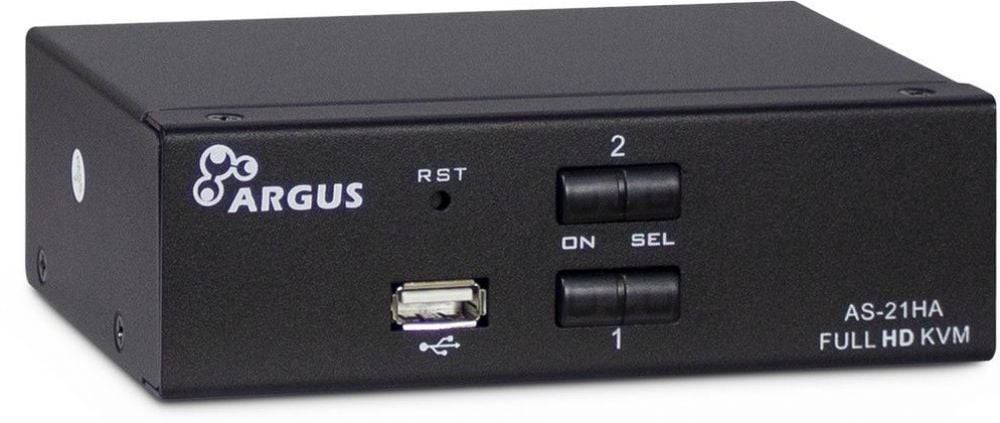 Inter-Tech KVM Switch KVM AS-21HA Metall