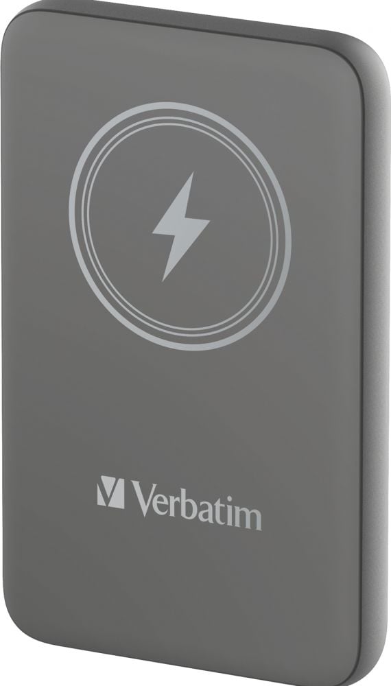 Verbatim Charge 'n' Go Magnetische Draadloze Power Bank 10000 Grijs - Draadloze Power Bank