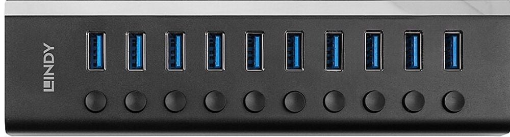 LINDY 10 Port USB 3.0 Hub met Ein-/Ausschaltern