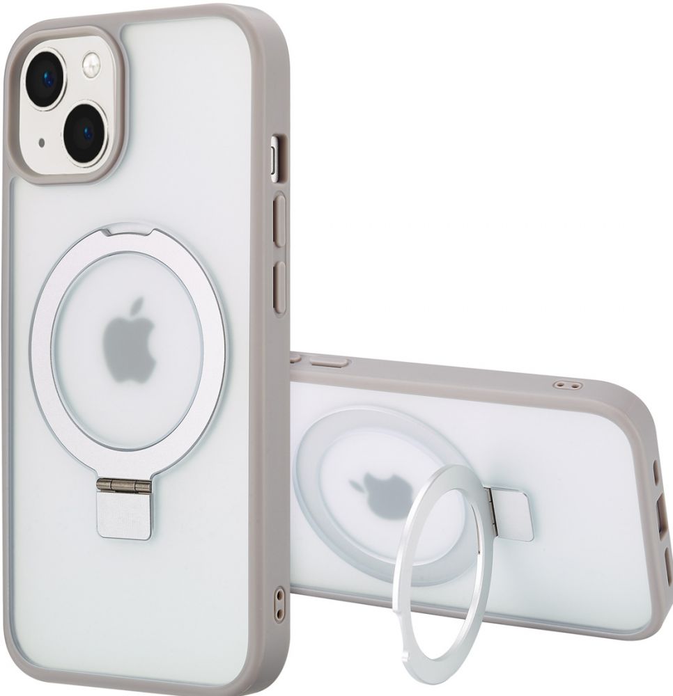 Accezz Ring Stand Backcover met MagSafe iPhone 13 - Grey