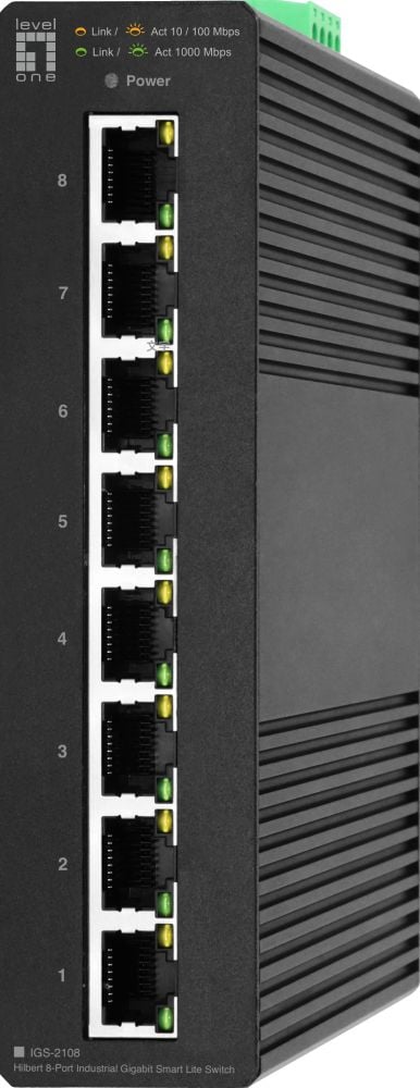 LevelOne Switch 8x GE IGS-2108 RJ45, 10/100/1000Mbps zwart