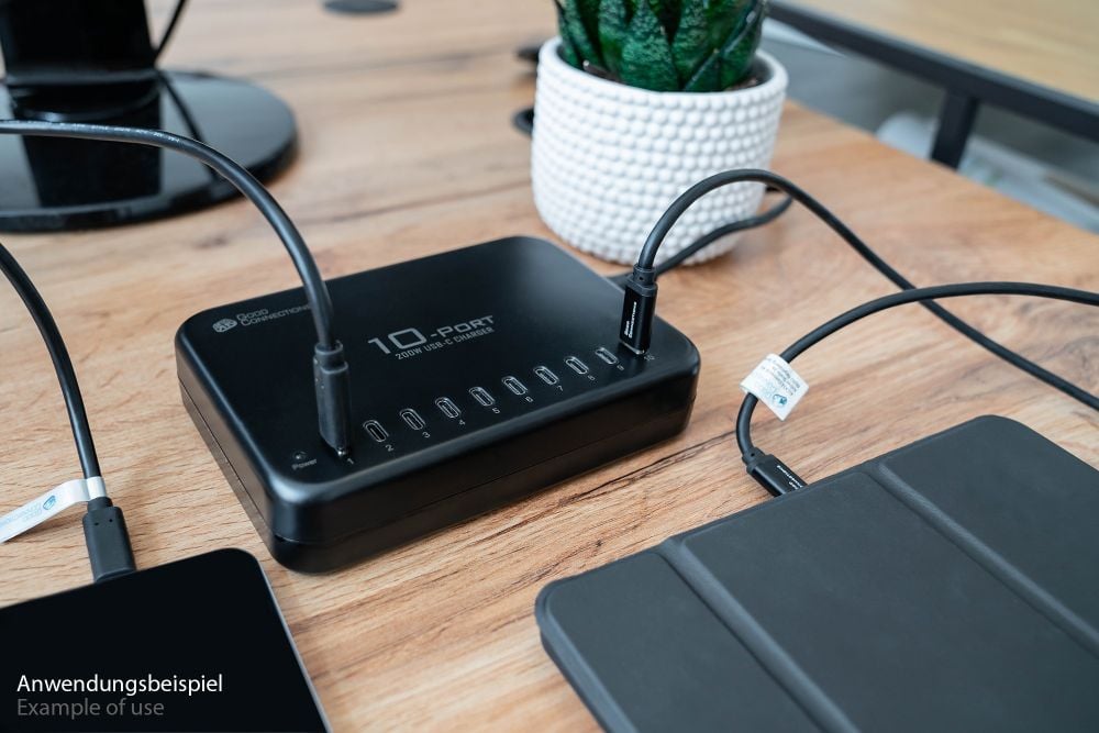 Good Connections USB-Desktop-Schnellladestation 200W 10Port
