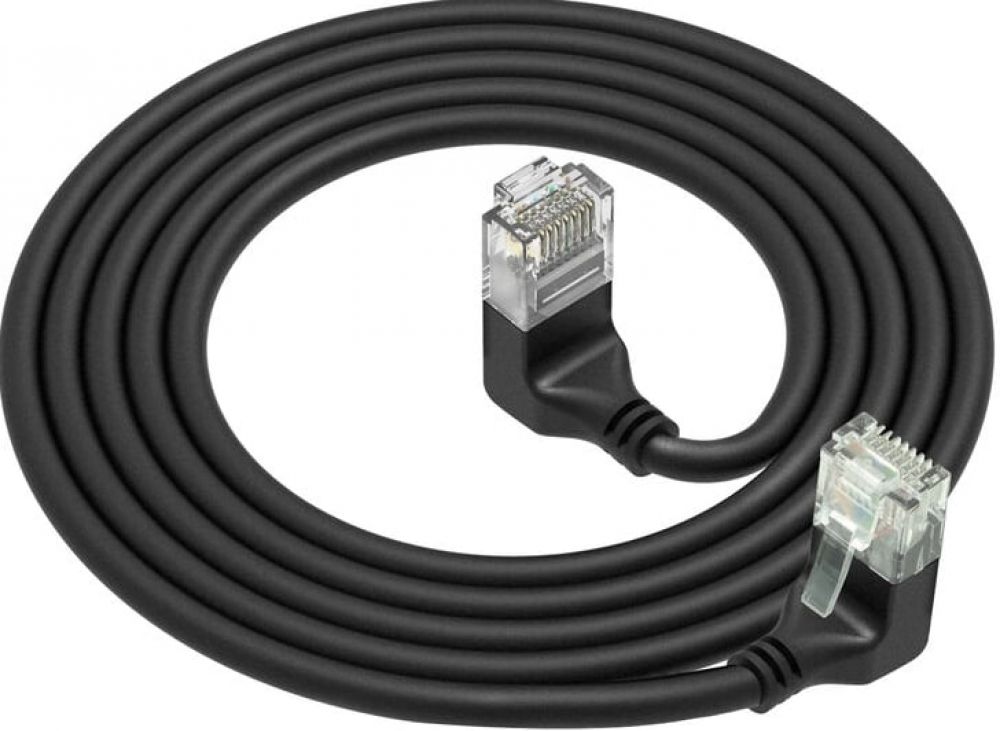 CAT6A UTP SL U/D-ANG BK 1.50M. 1 stk