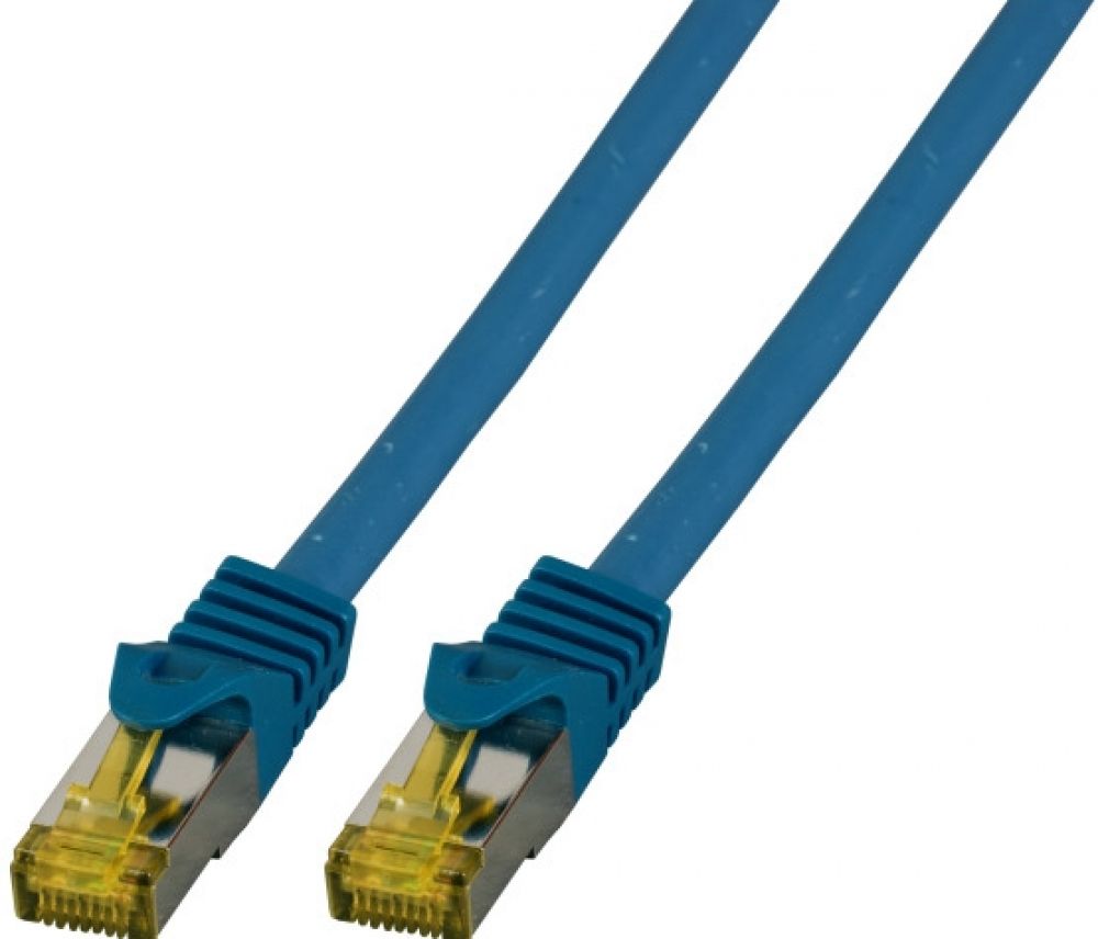 RJ45 Patchkabel S/FTP,Cat.6A,LSZH,Cat.7 Rohkabel,1m,blauw