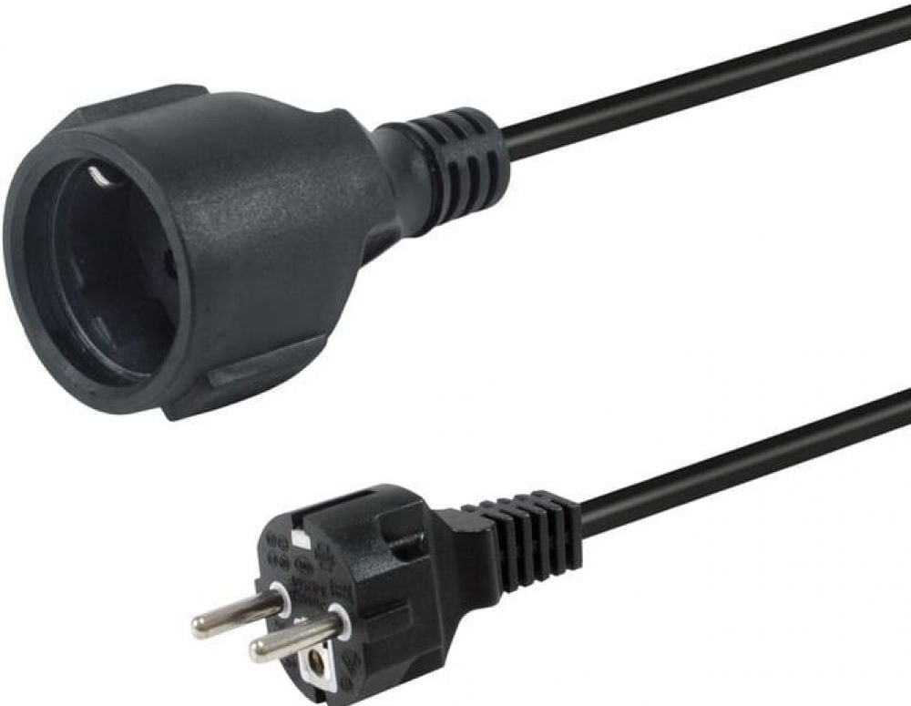 Equip stroomkabel Anschl. Schuko -> CEE7/3 10.00m zwart