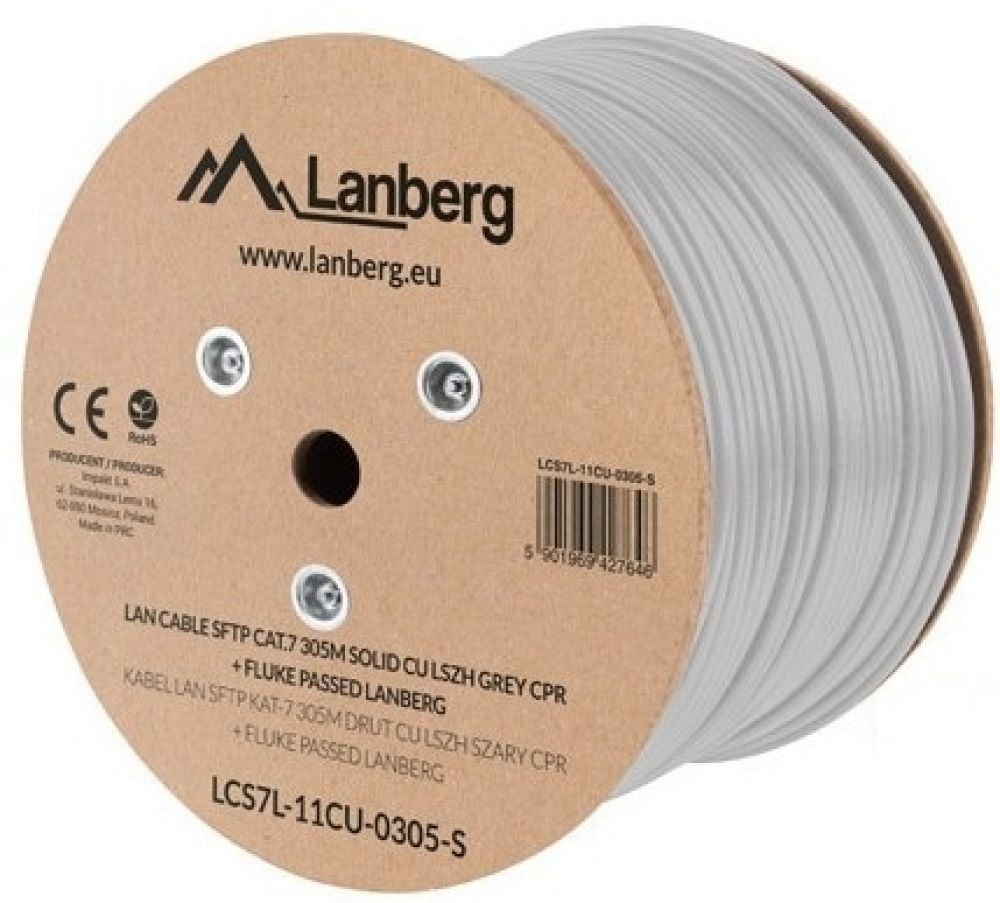 Lanberg installatiekabel Cat. 7 SFTP 305m grijs, koper, LSZH, CP