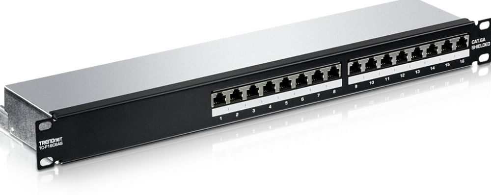 TRENDnet Patchpanel 16-Port Cat6A nafgeschermd (10" wide)