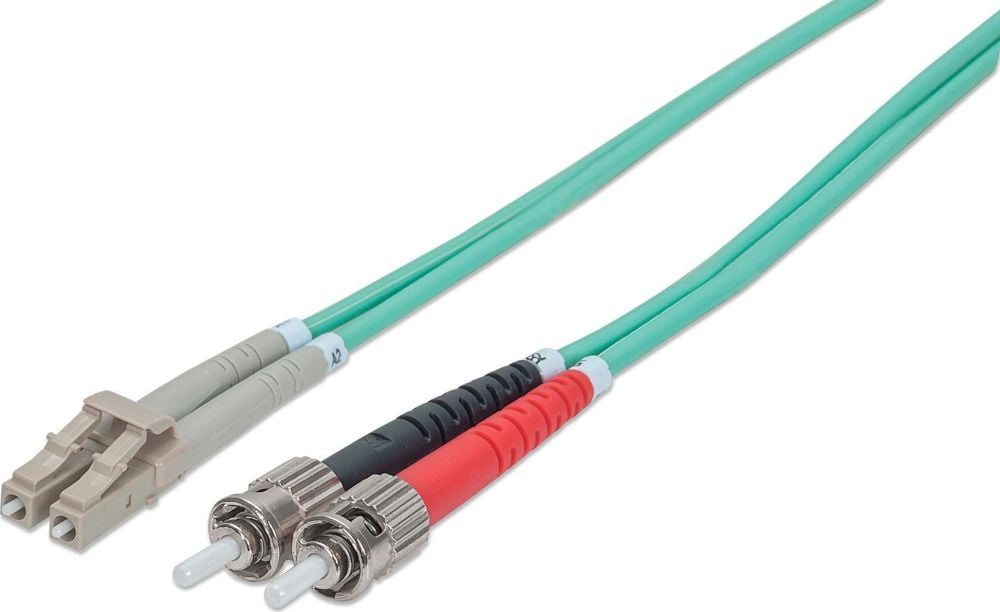 Intellinet LWL aansluitkabel LC/ST 5m Multimode OM3 Aqua