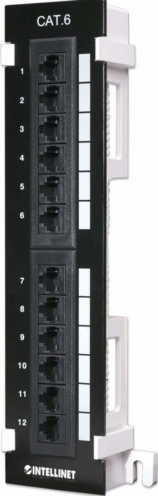 Intellinet Patchpanel 12-Port Cat6 UTP Wandmontage zw