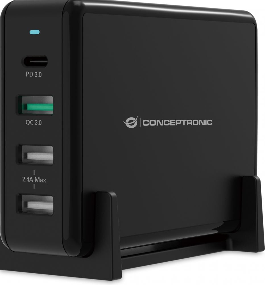CONCEPTRONIC Lader 4Port 65W,1xUSB-C/3xUSB-A PD Desktop