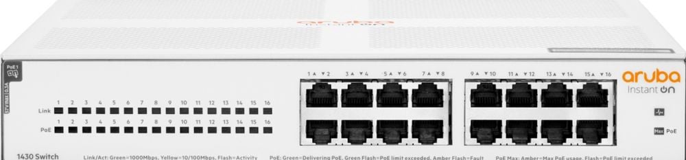 HPE Networking Instant On 1430 16G Class4 PoE 124W Switch - Switch