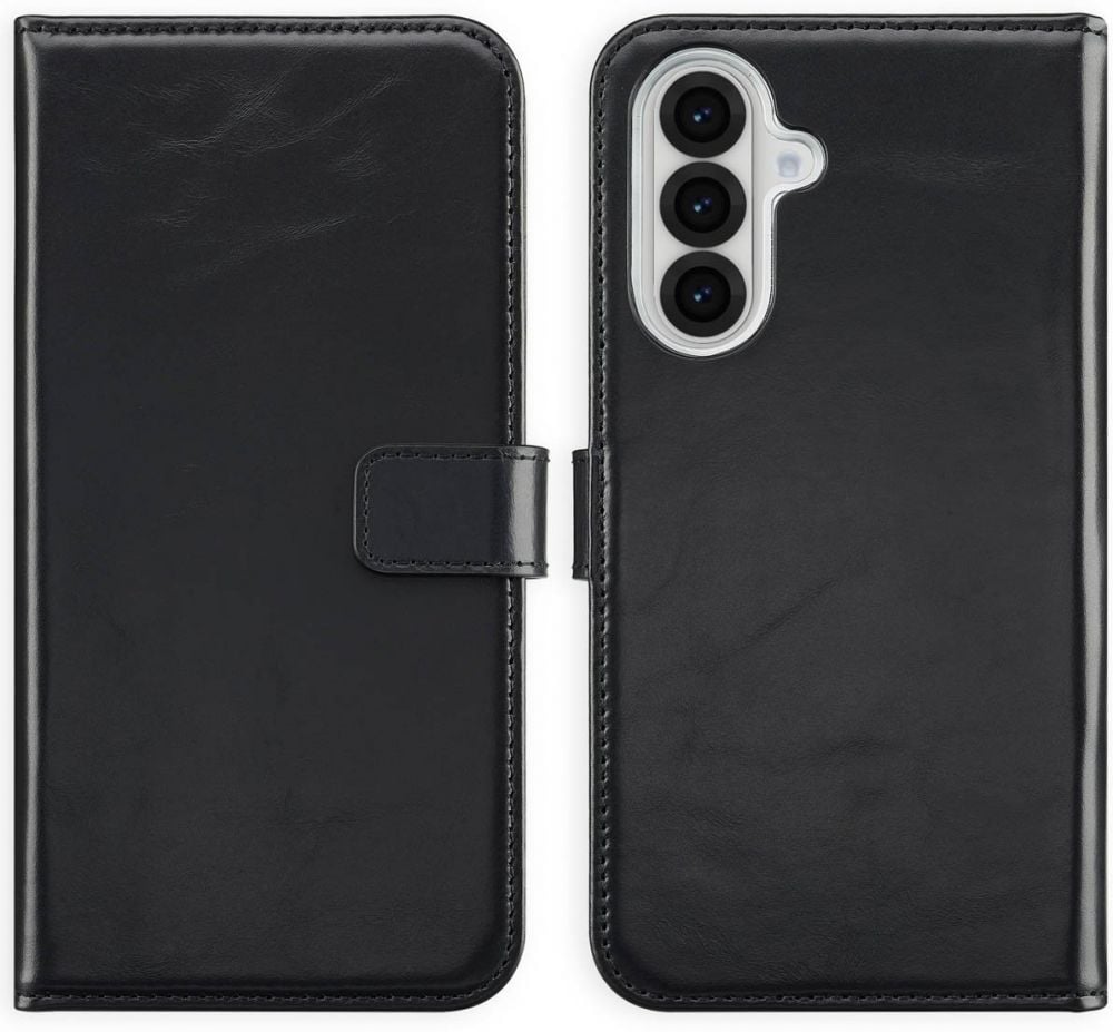 Selencia Echt Lederen Bookcase Samsung Galaxy A56 - Zwart