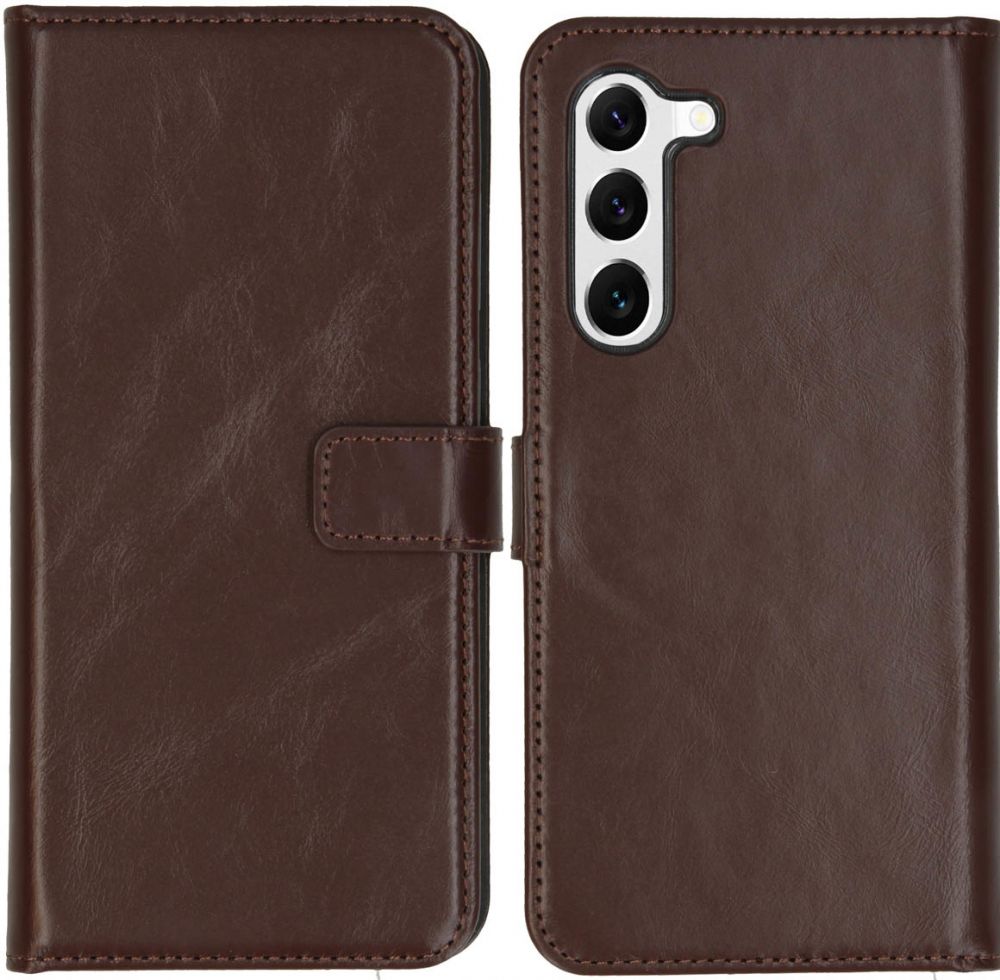 Selencia Echt Lederen Bookcase Samsung Galaxy S23 - Bruin