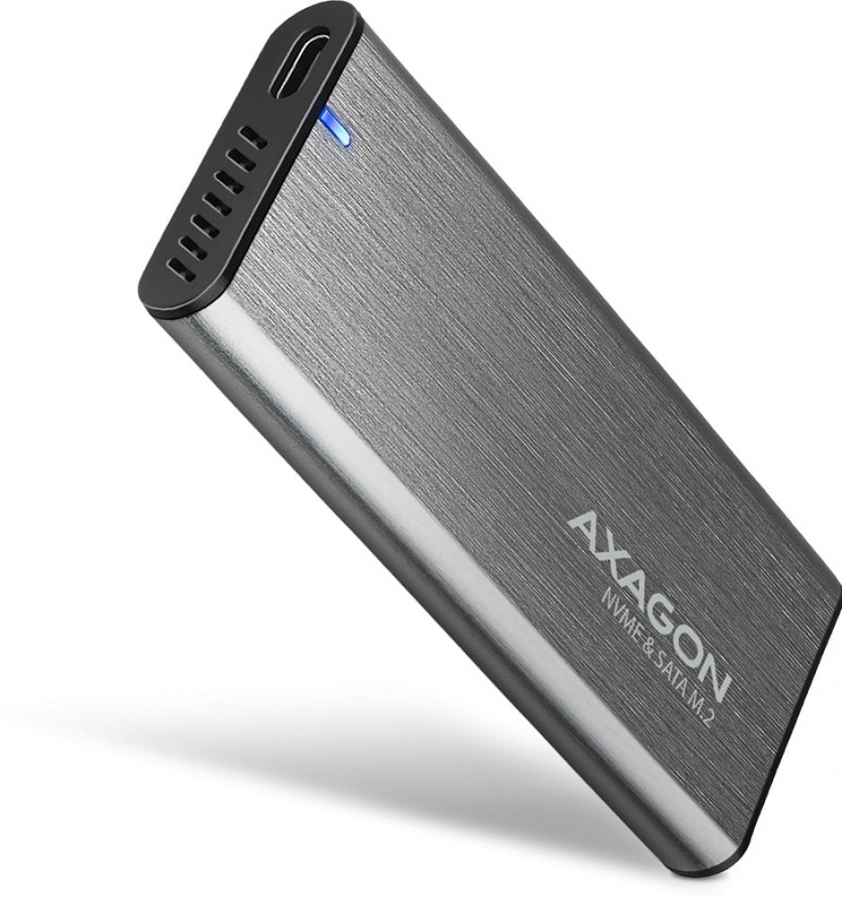 AXAGON EEM2-SG2 USB-C 3.2 Gen 2 - M.2 NVMe / SATA SSD 30-80mm ALU box *USBAM *USBCF *M.2