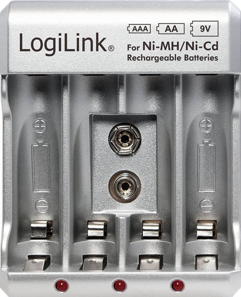 ZUB Logilink Battery Charger 4x AA or 4x AAA 1x 9V battery
