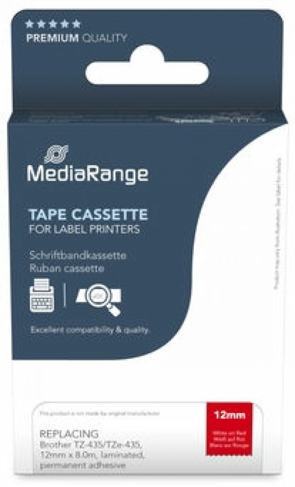 MediaRange Schriftbandka. Brother TZ-435/TZe-435 12mm 8m ws