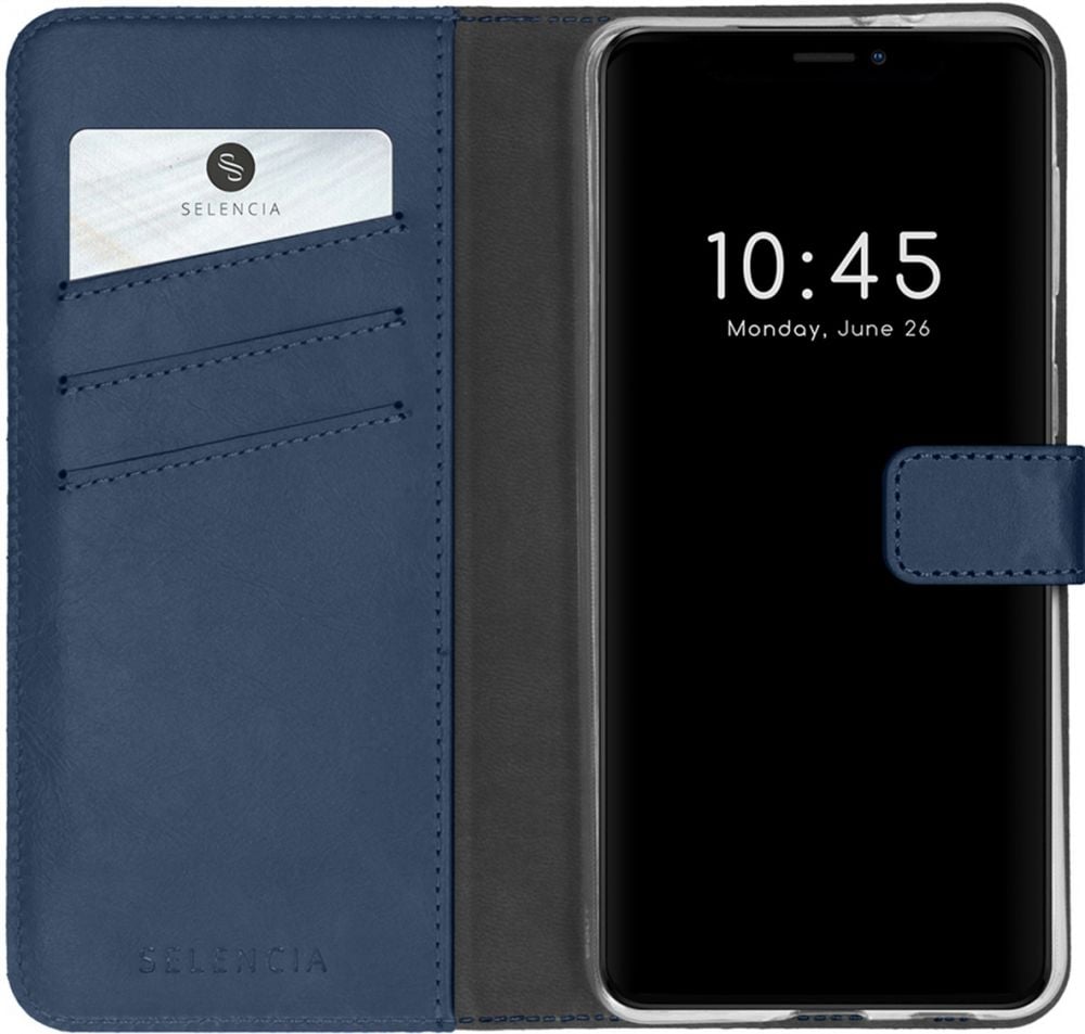 Selencia Echt Lederen Bookcase iPhone 13 Pro - Blauw