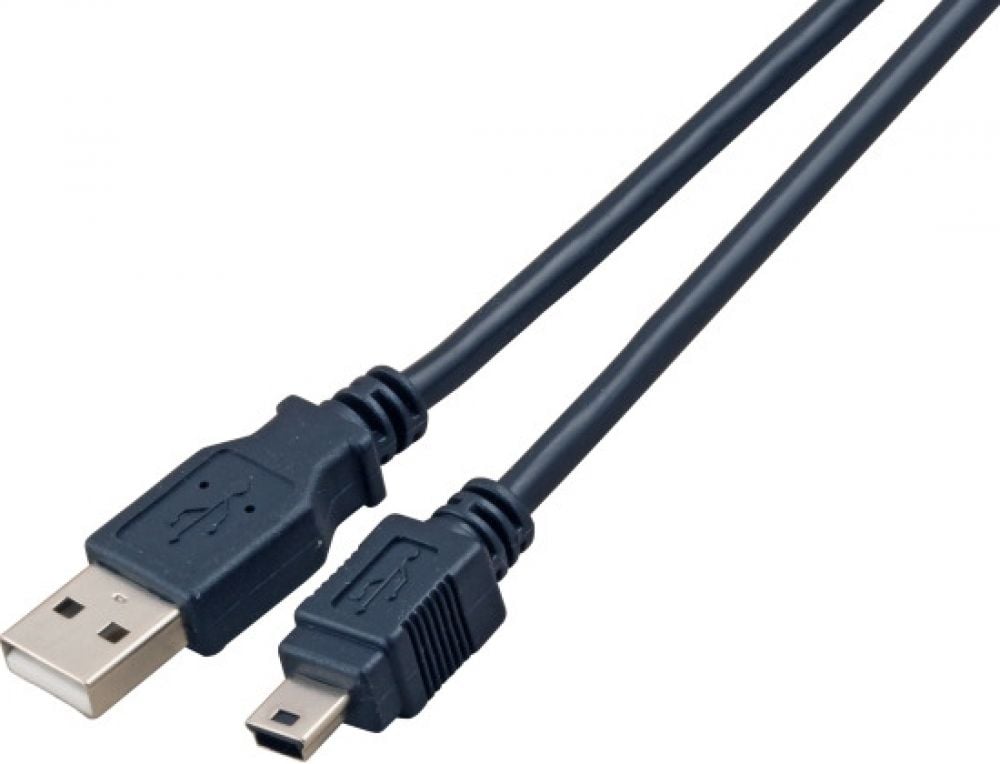 EFB USB2.0 Kabel A-Mini B (5polig),St.-St.,3,0m,zwart,Clas